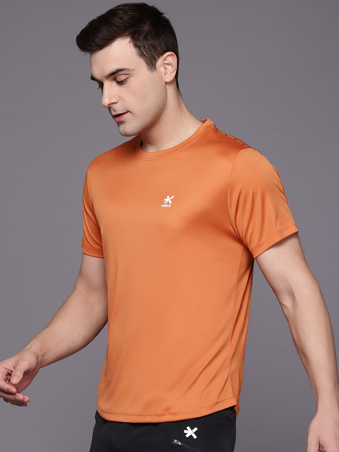 HRX by Hrithik Roshan Striped Rapid-Dry Training T-shirt