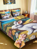 Moda Rapido X KLOTTHE Biru & Coklat 400 TC Cadar Katil King dengan 2 Sarung Bantal