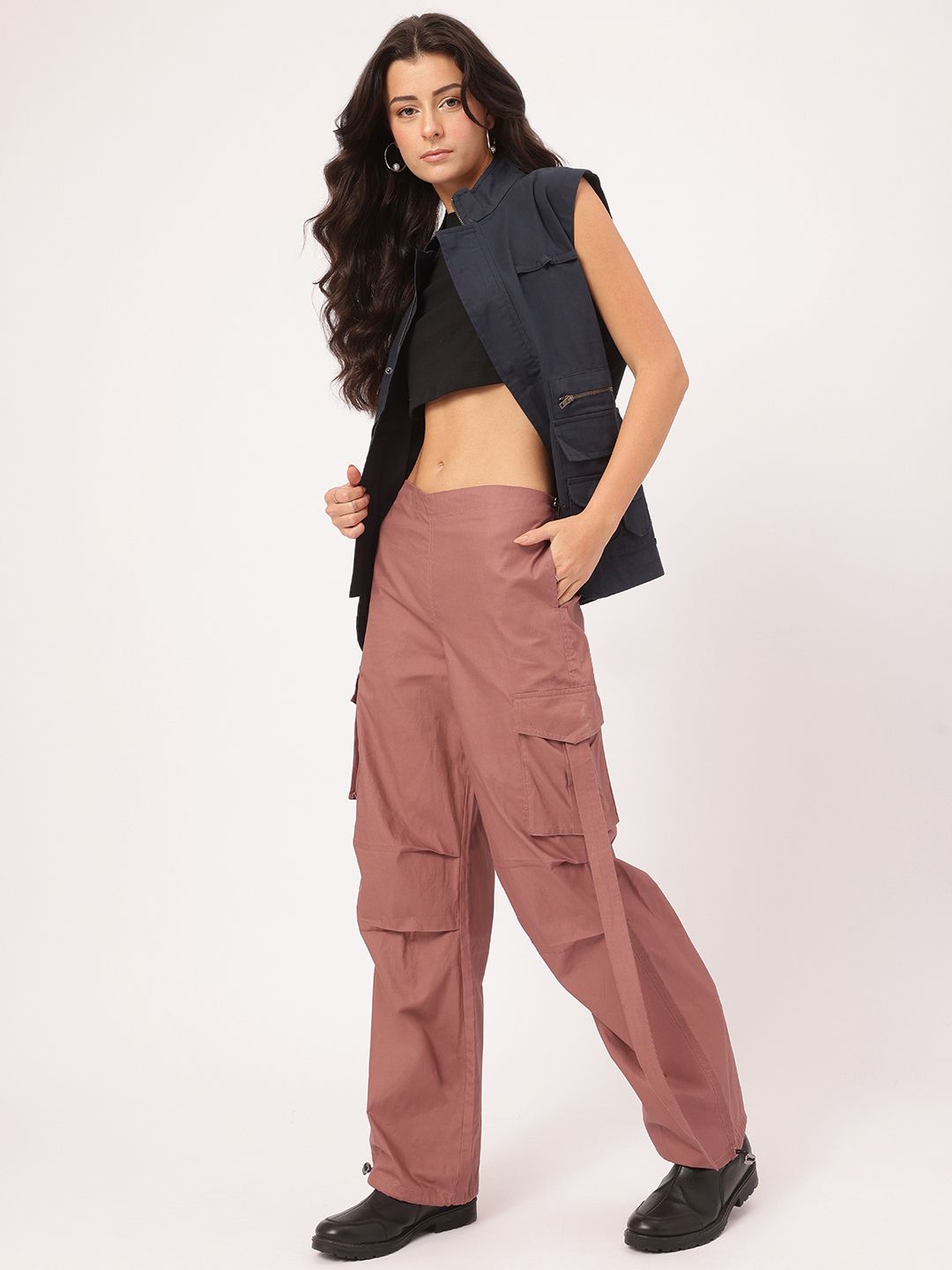 DressBerry Women Urban Utility Parachute Cargo Trousers