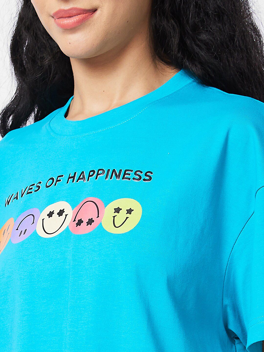 SPYKAR Round Neck Typography Printed Cotton T-shirt