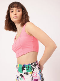 DressBerry Glamorously Gritty Ribbed Crop Top