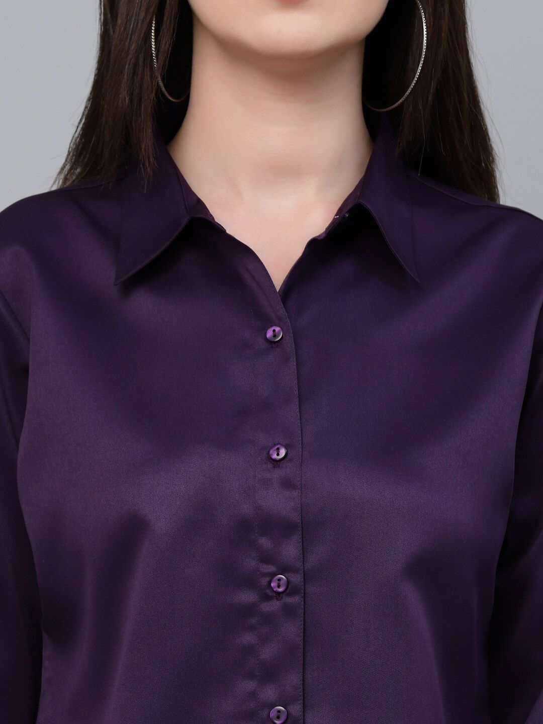 Style Quotient Satin Finish Spread Collar Formal Shirt