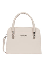 Lino Perros Off-White Solid Handheld Bag with Detachable Sling Strap
