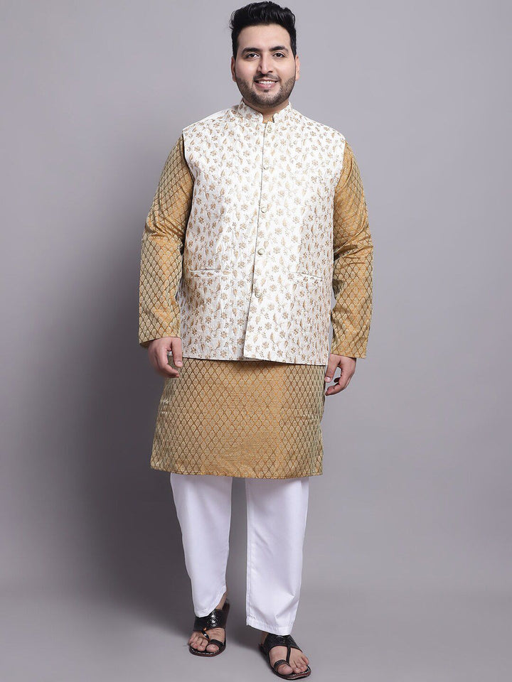 Kurta Rekaan Tenun Motif Etnik SOJANYA PLUS Dengan Baju Tidur & Jaket Nehru