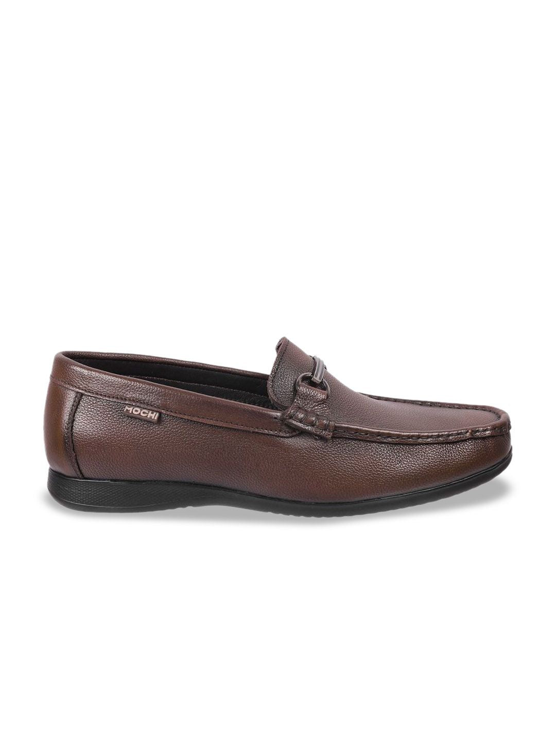 Mochi Men Textured Leather Round Toe Formal Loafers