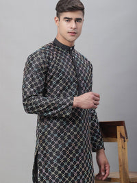 SOJANYA Geometric Embroidered Thread Work  Cotton Kurta With Churidar