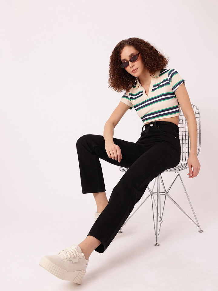 DressBerry Women Soft Edge High-Rise Jeans