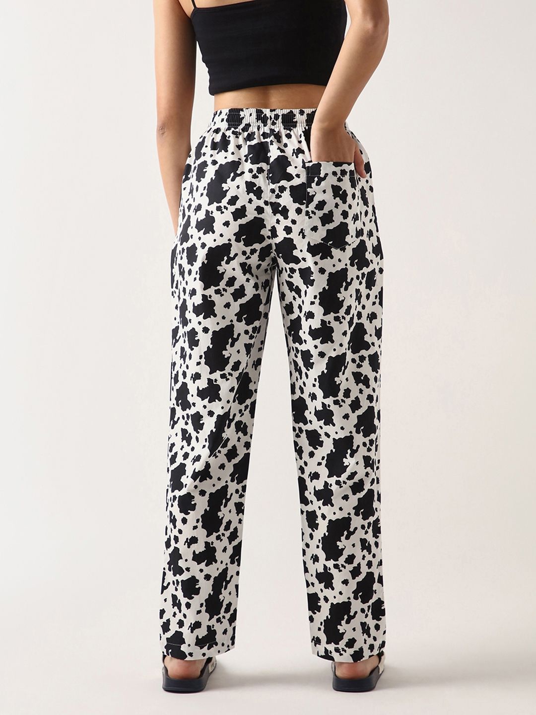 Bewakoof Women Printed Mid-Rise Cotton Lounge Pants
