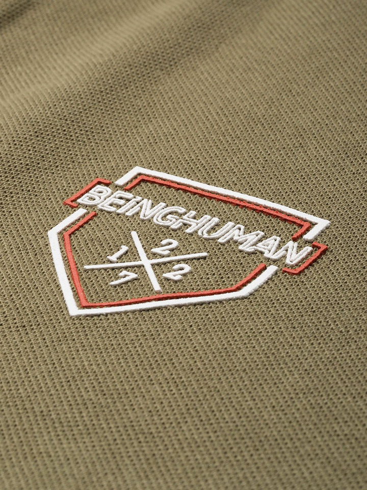 Menjadi T-Shirt Kasual Kolar Polo Kapas Manusia