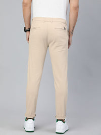 The Indian Garage Co Men Beige Slim Fit Regular Trousers