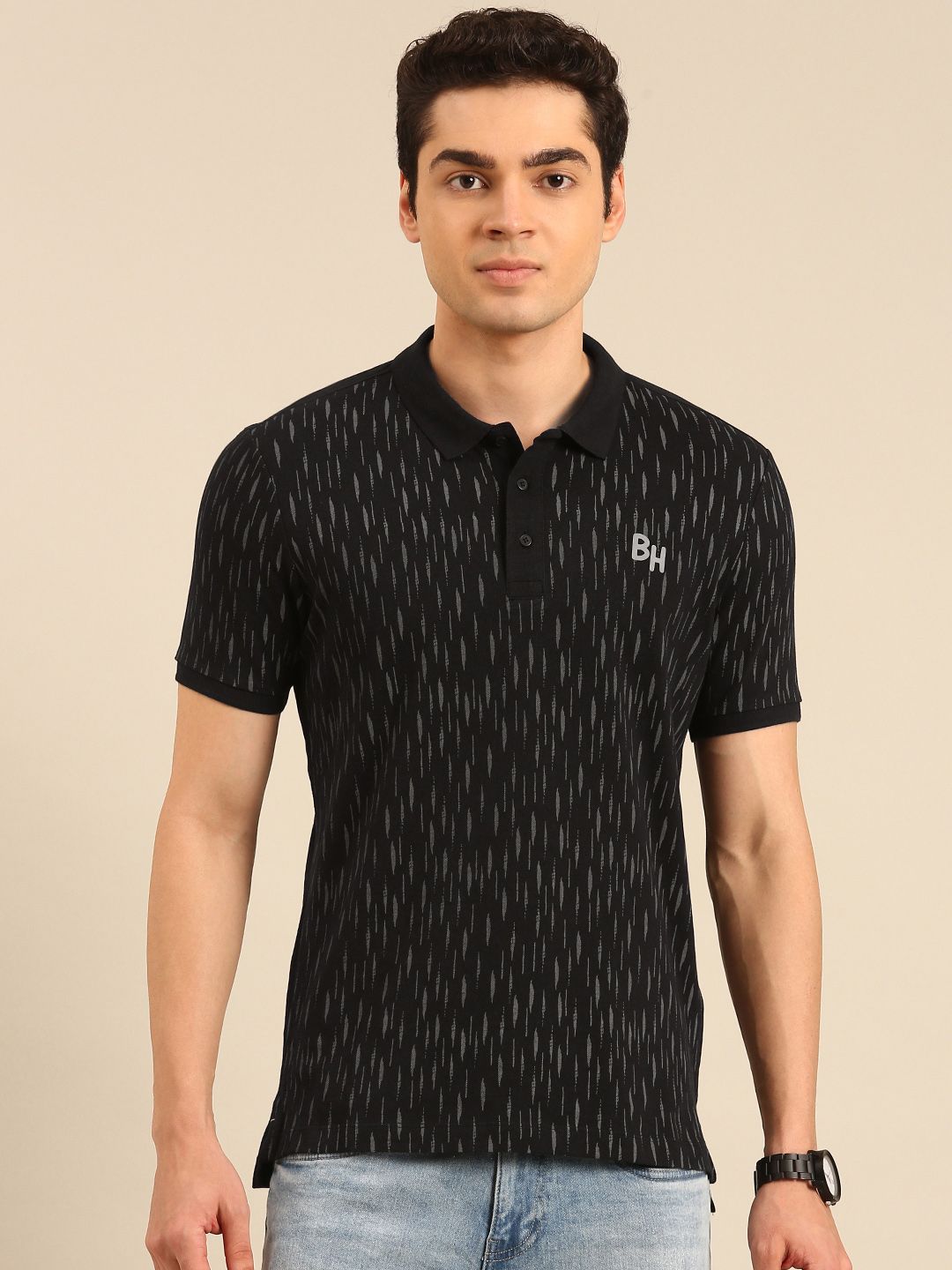 Being Human Self Design Polo Collar Pure Cotton T-shirt