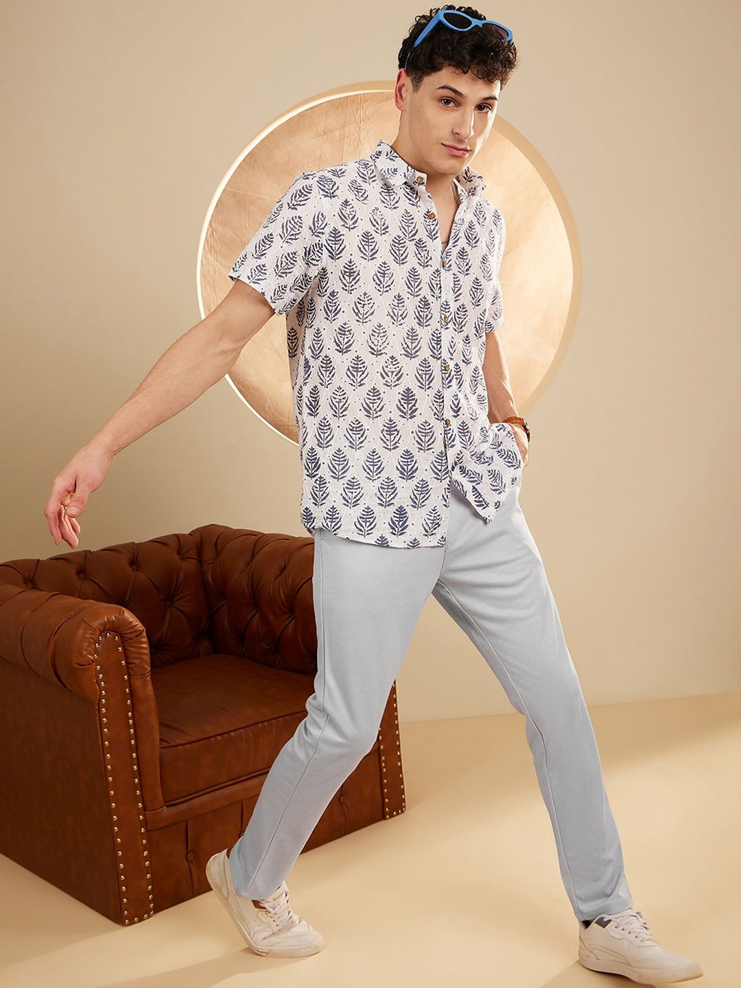 DENNISON Men Smart Tapered Fit Easy Wash 4-Way Lycra Trousers