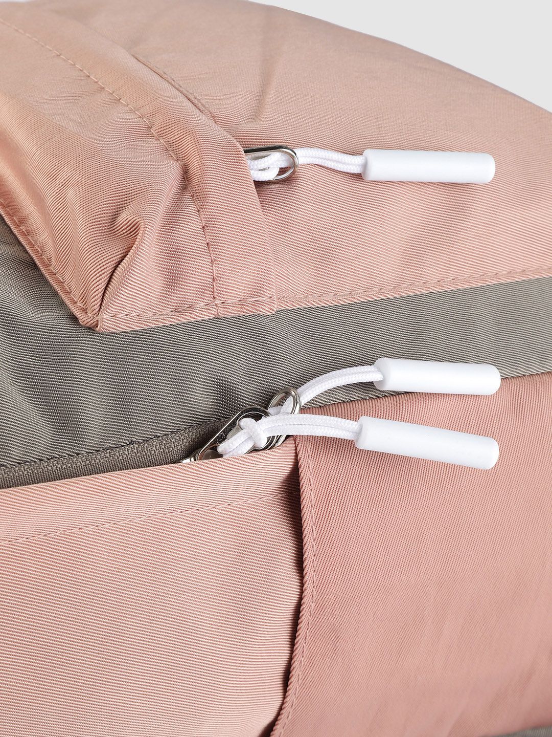 Lino Perros Women Pink & Grey Colourblocked Laptop Backpack