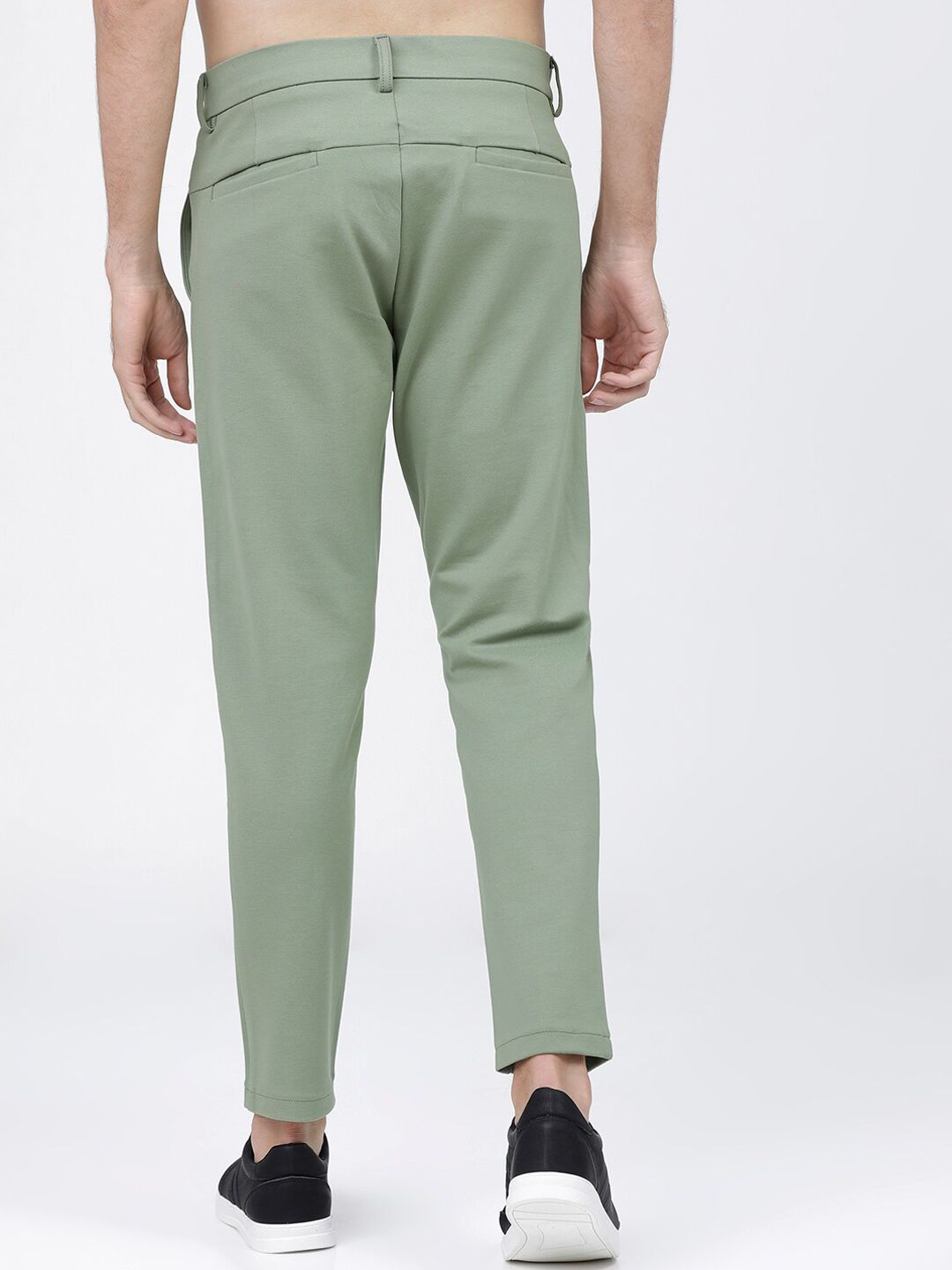 HIGHLANDER Men Green Solid Slim Fit Trousers