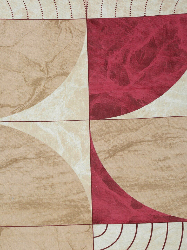 KLOTTHE Beige Geometric Printed 400 TC Pure Cotton Super King Bedsheet Set