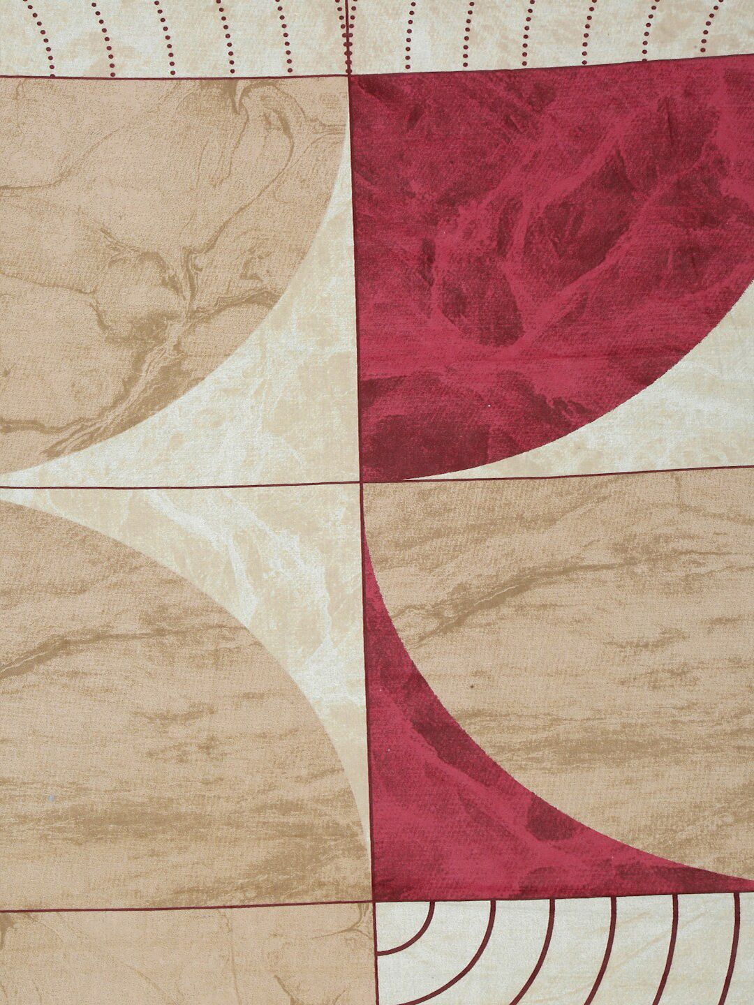 KLOTTHE Beige Geometric Printed 400 TC Pure Cotton Super King Bedsheet Set