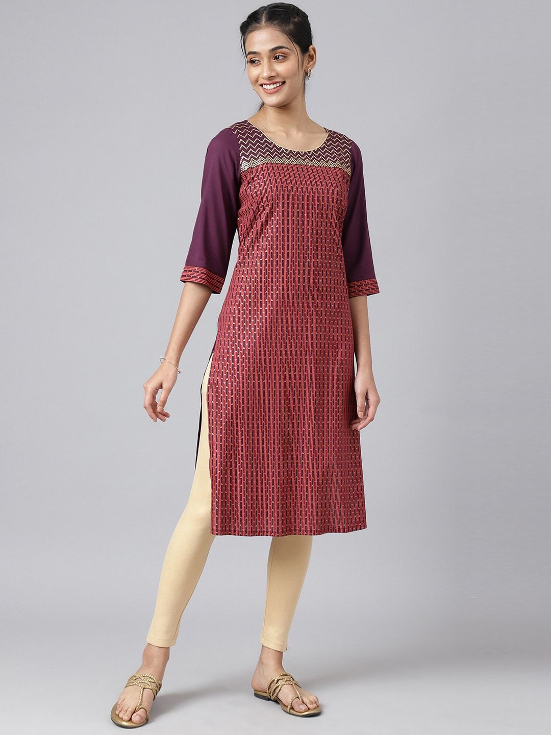 AURELIA Festive Geometric Print Kurta