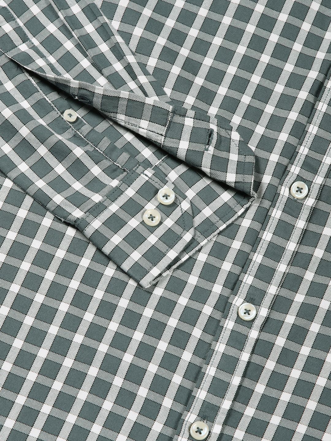 Thomas Scott Men Slim Fit Gingham Checks Spread Collar Casual Shirt
