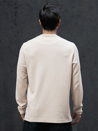 Powerlook Men Self Design Henley Neck Cotton T-shirt