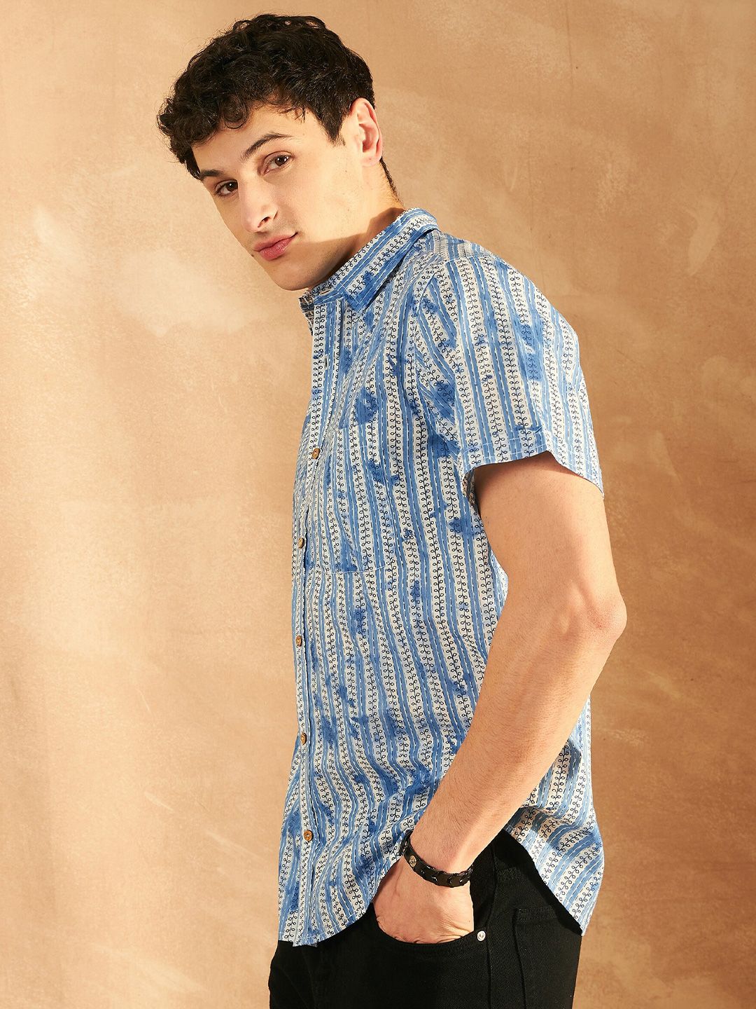 DENNISON Block Printed Lightweight Casual Shirt