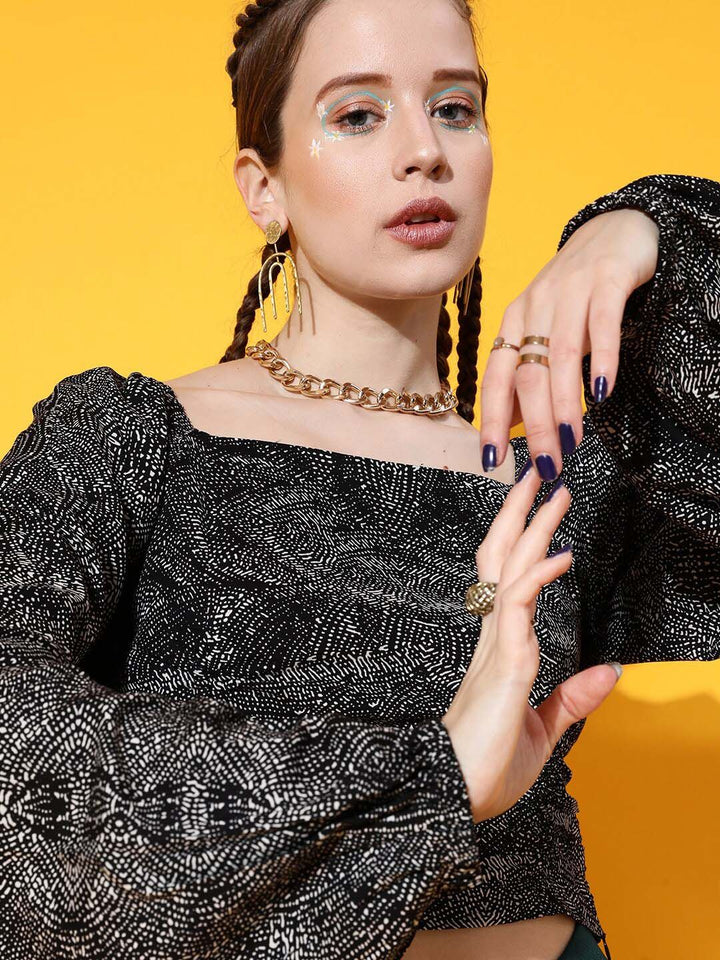 STREET 9 Stunning Black Abstract Top