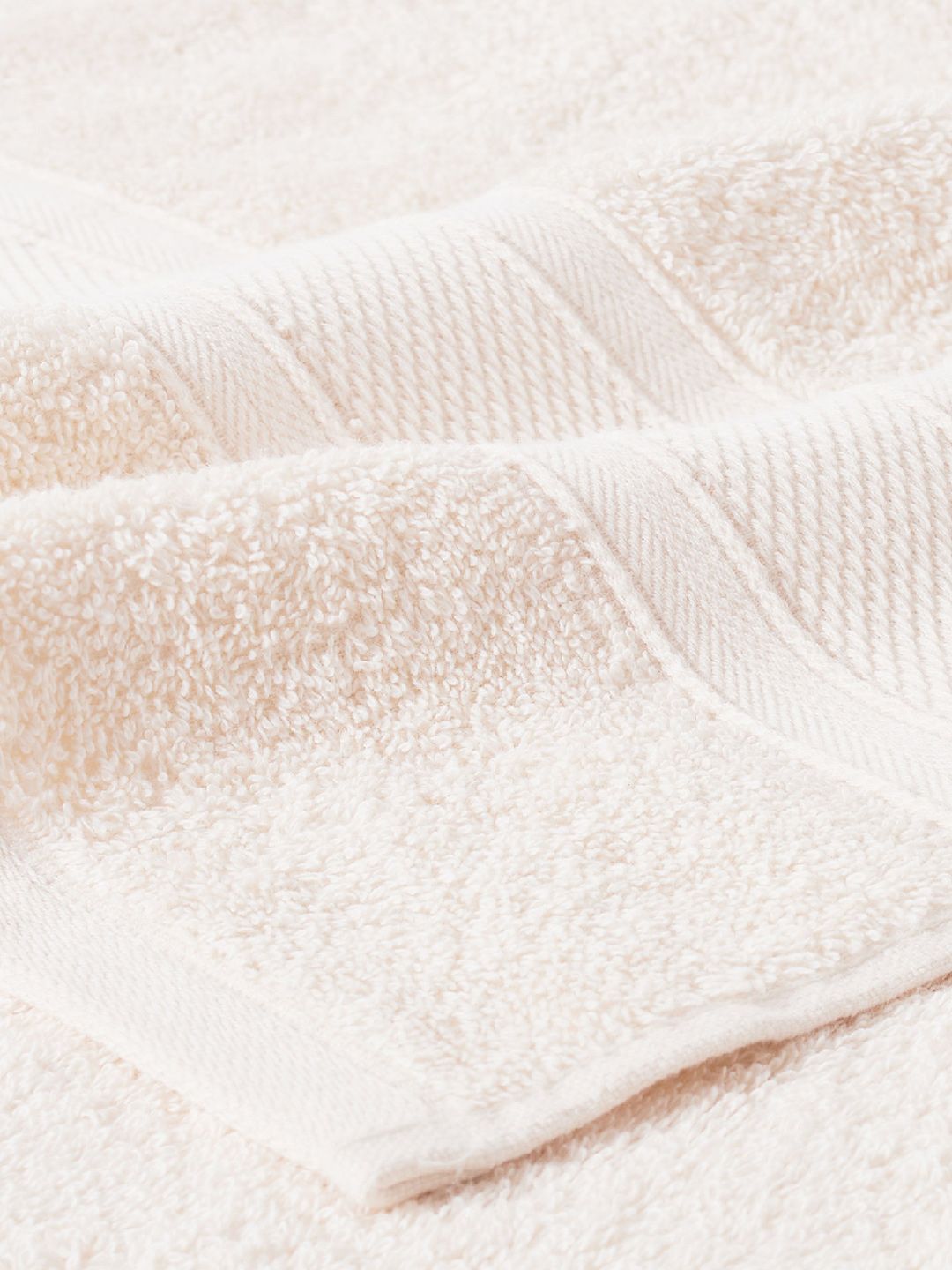 MYTRIDENT Set Of 6 Cream-Coloured Solid 500 GSM Pure Cotton Towels