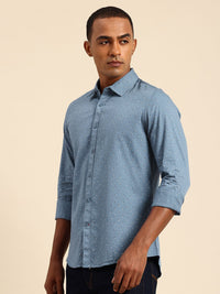 Being Human Spread Collar Geometric Printed Cotton Slim Fit Casual Shirt