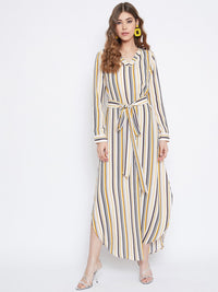 Berrylush Women Multicoloured Striped Maxi Dress