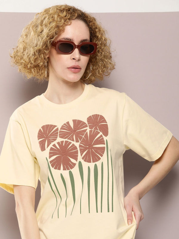 DILLINGER Graphic Printed Embossed Oversized Pure Cotton T-shirt