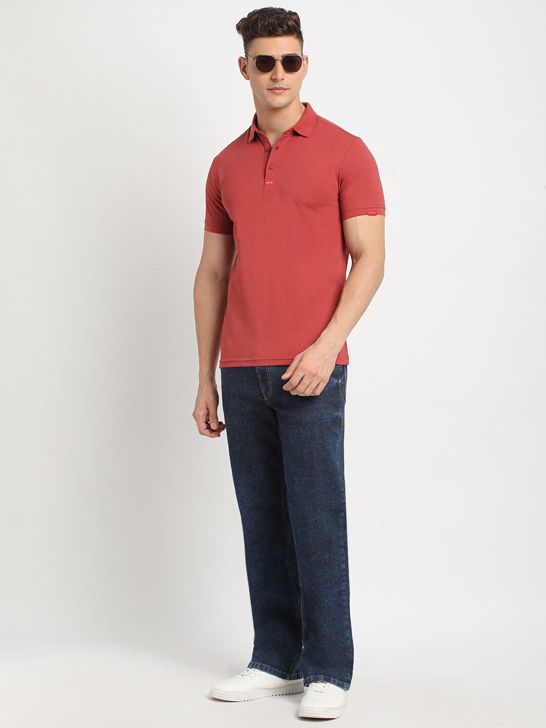 THE BEAR HOUSE Polo Collar Short Sleeves Slim Fit T-shirt