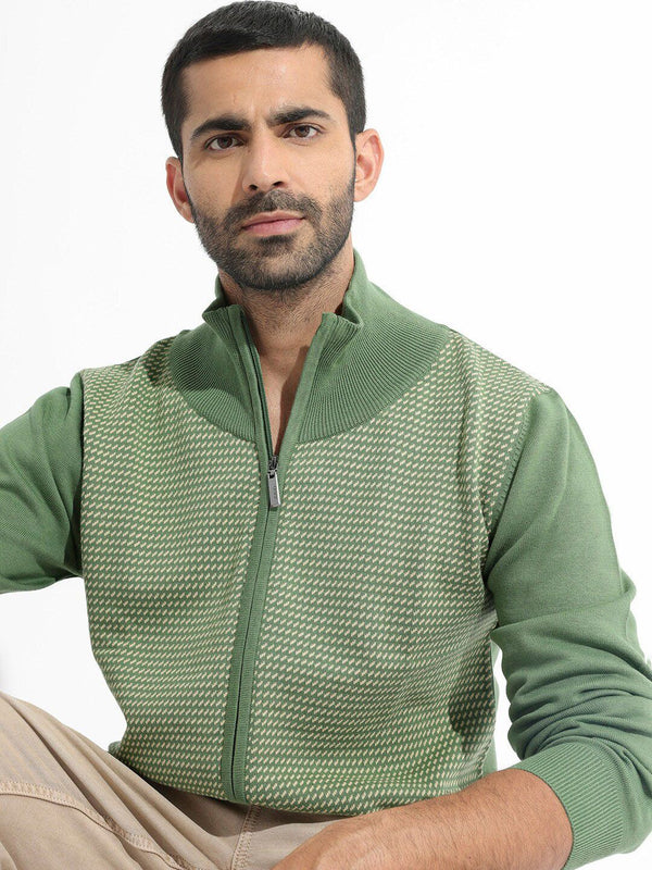 RARE RABBIT Men Heritage Solid Turtle Neck Cardigan