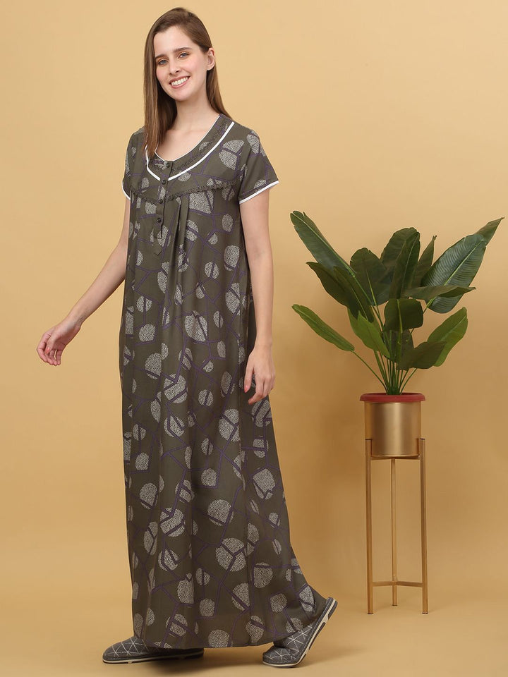 Sweet Dreams Printed Maxi pure cotton Nightdress