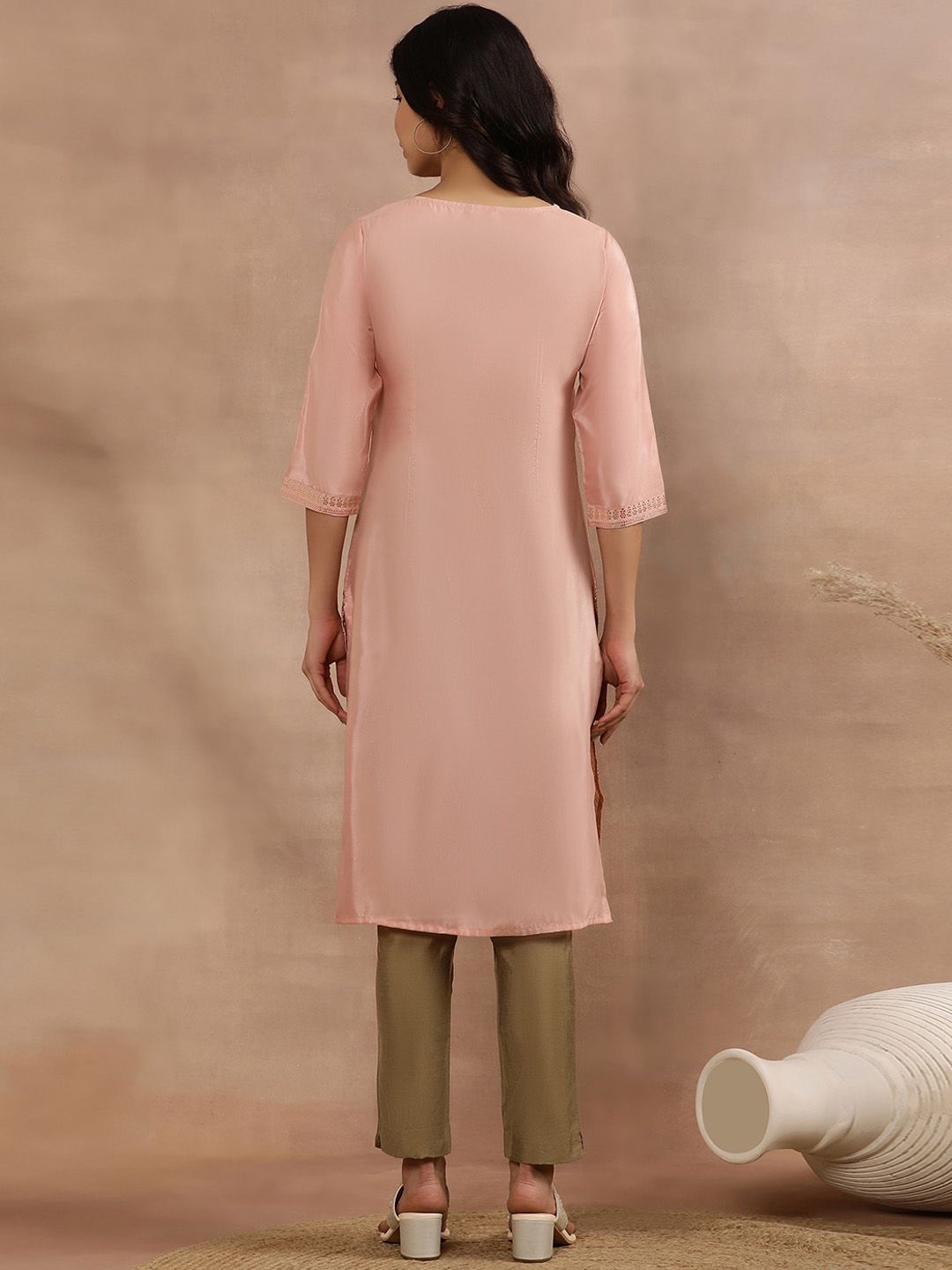 W Printed Regular Sequinned Kurta with Trouser