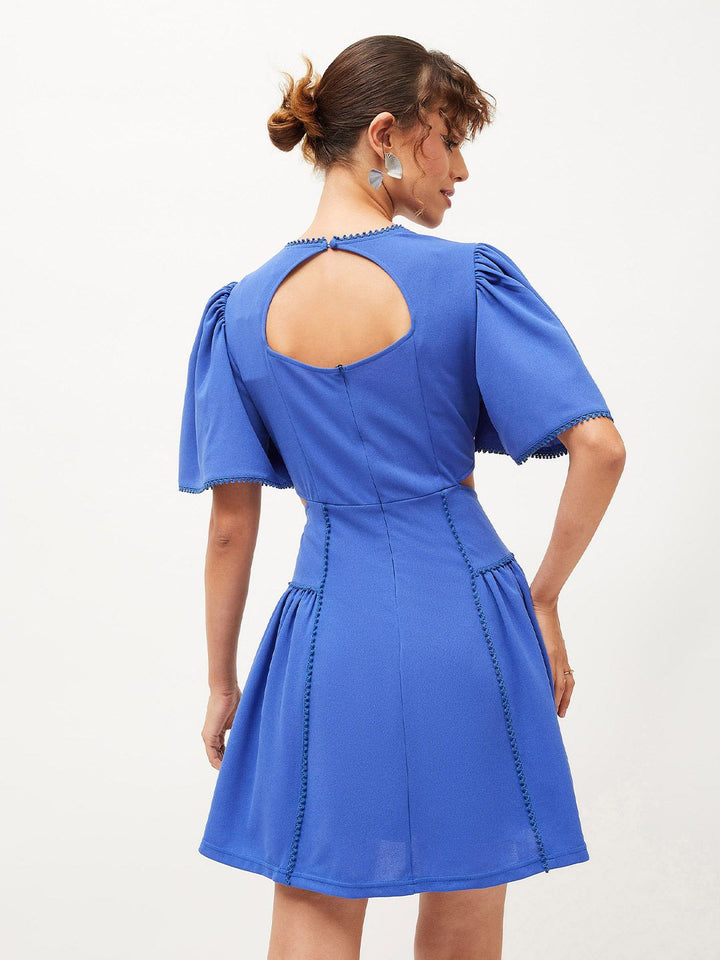 SASSAFRAS Round Neck Cut Out A-Line Dress