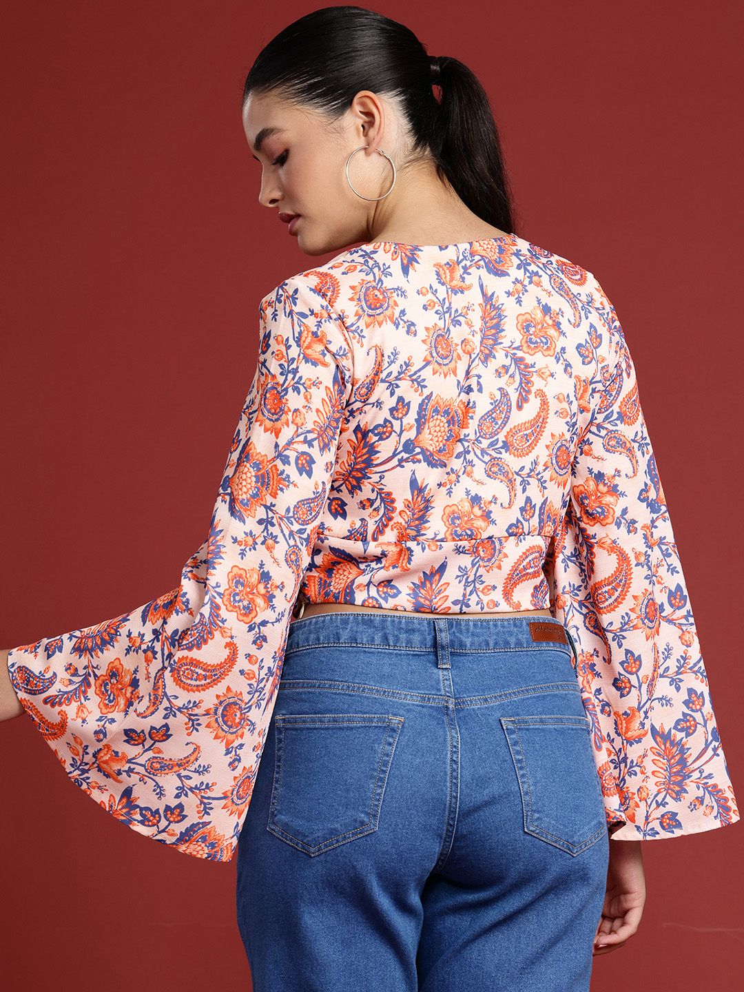 all about you Floral Printed Flared Sleeve Regular Top