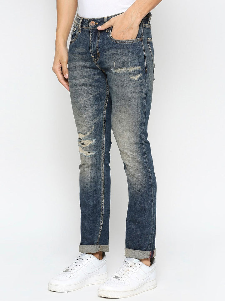 Being Human Men Mid-Rise Mildly Distressed Heavy Fade Jeans