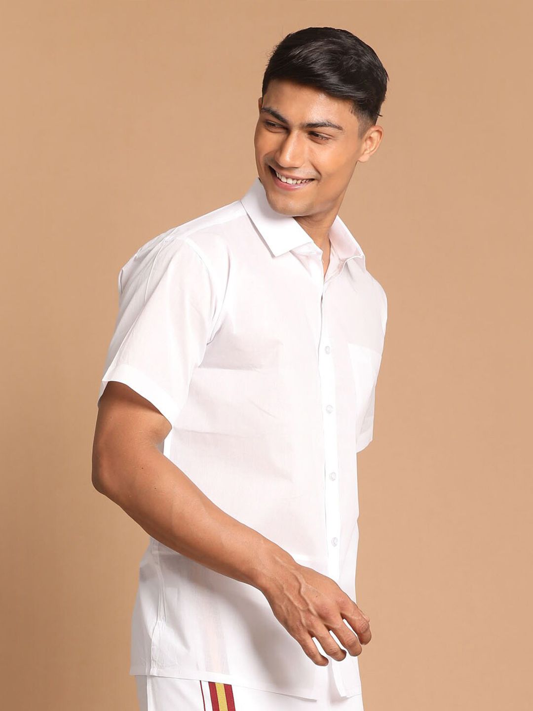 VASTRAMAY Men White Premium Casual Shirt