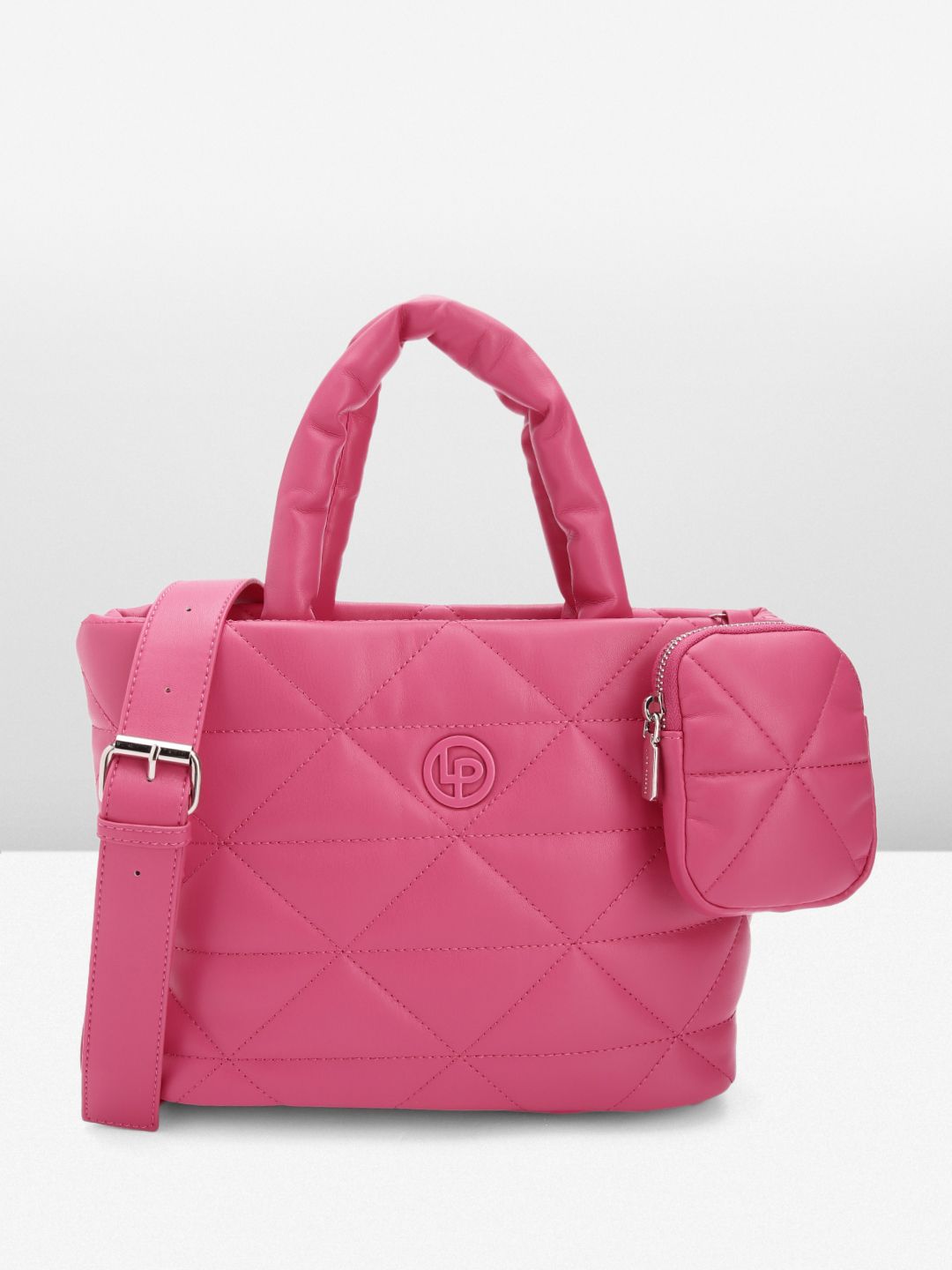 Lino Perros Fuchsia Structured Quilted Handheld Bag
