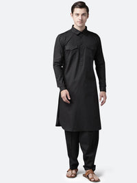 See Designs Men Black Regular Pure Cotton Kurta with Pyjamas