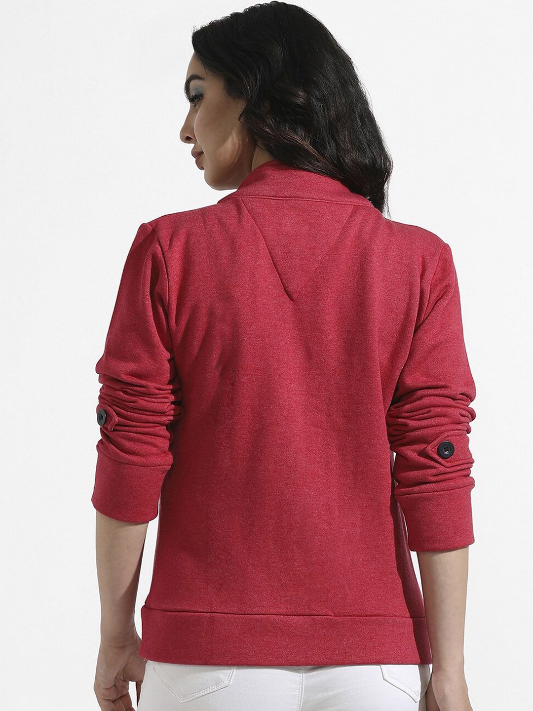 Campus Sutra Women Red Regular Casual Tailored Jacket