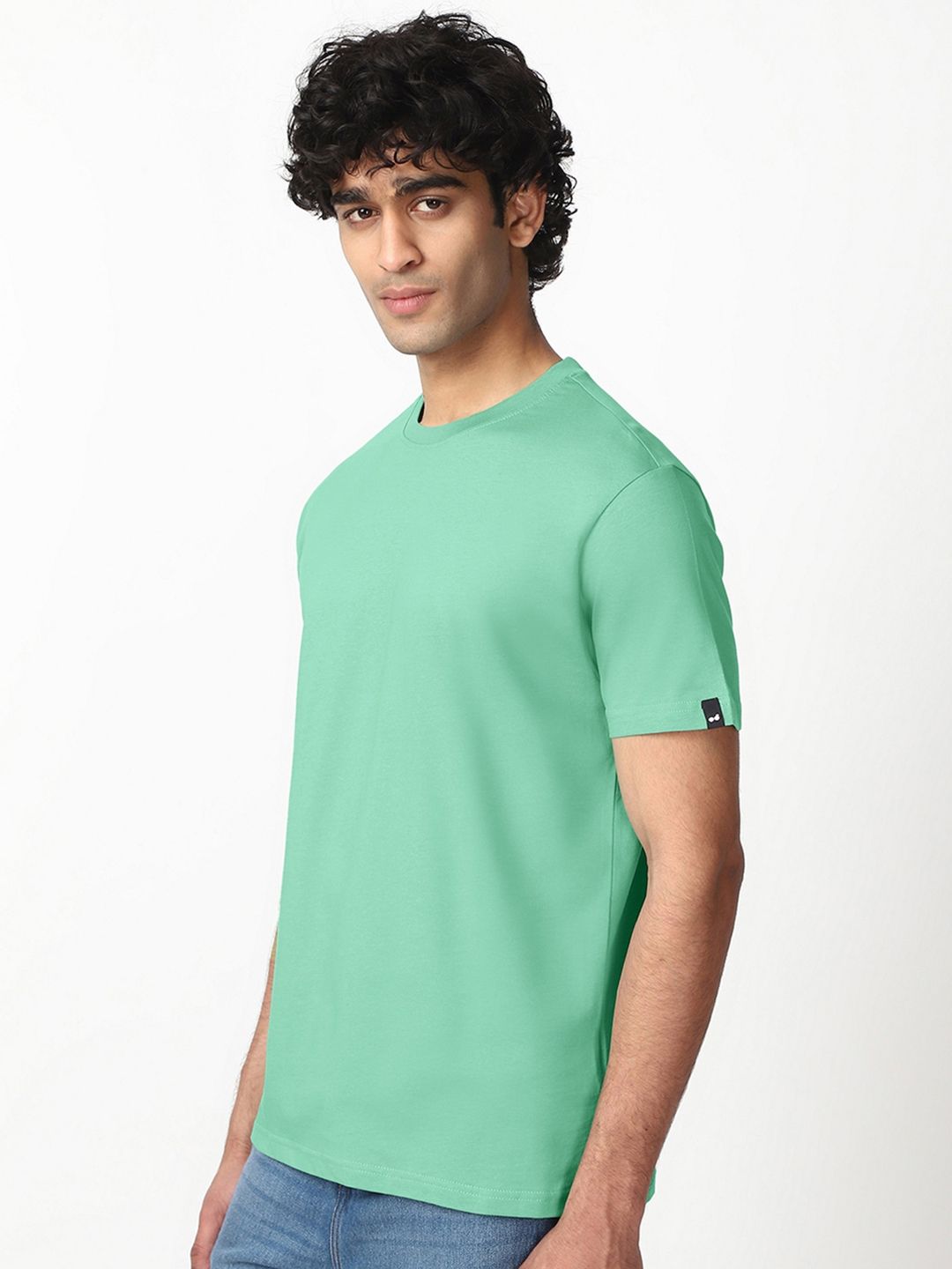 Bewakoof Men Solid Round Neck Cotton T-shirt
