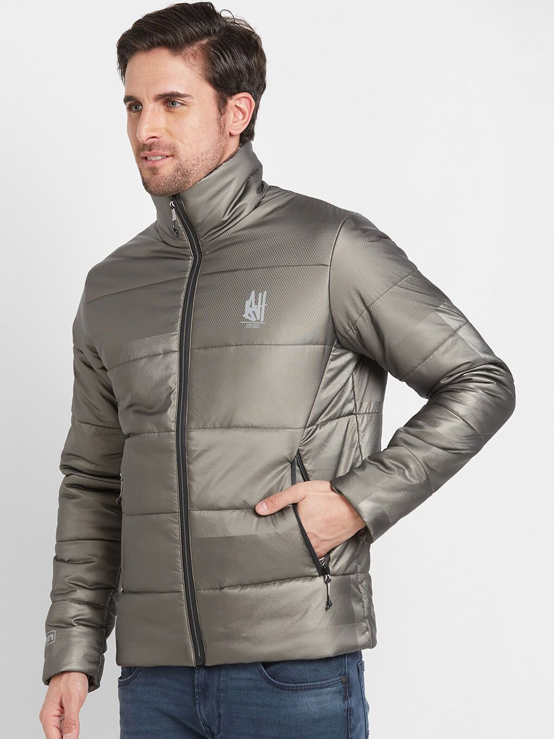 Being Human Mock Collar Quilted Jacket