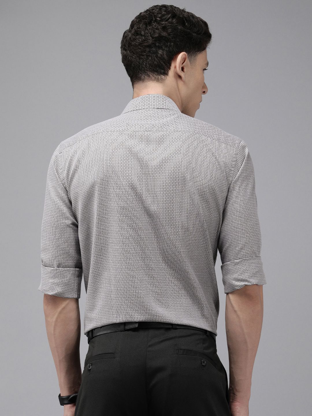 Park Avenue Self Design Slim Fit Textured Formal Shirt