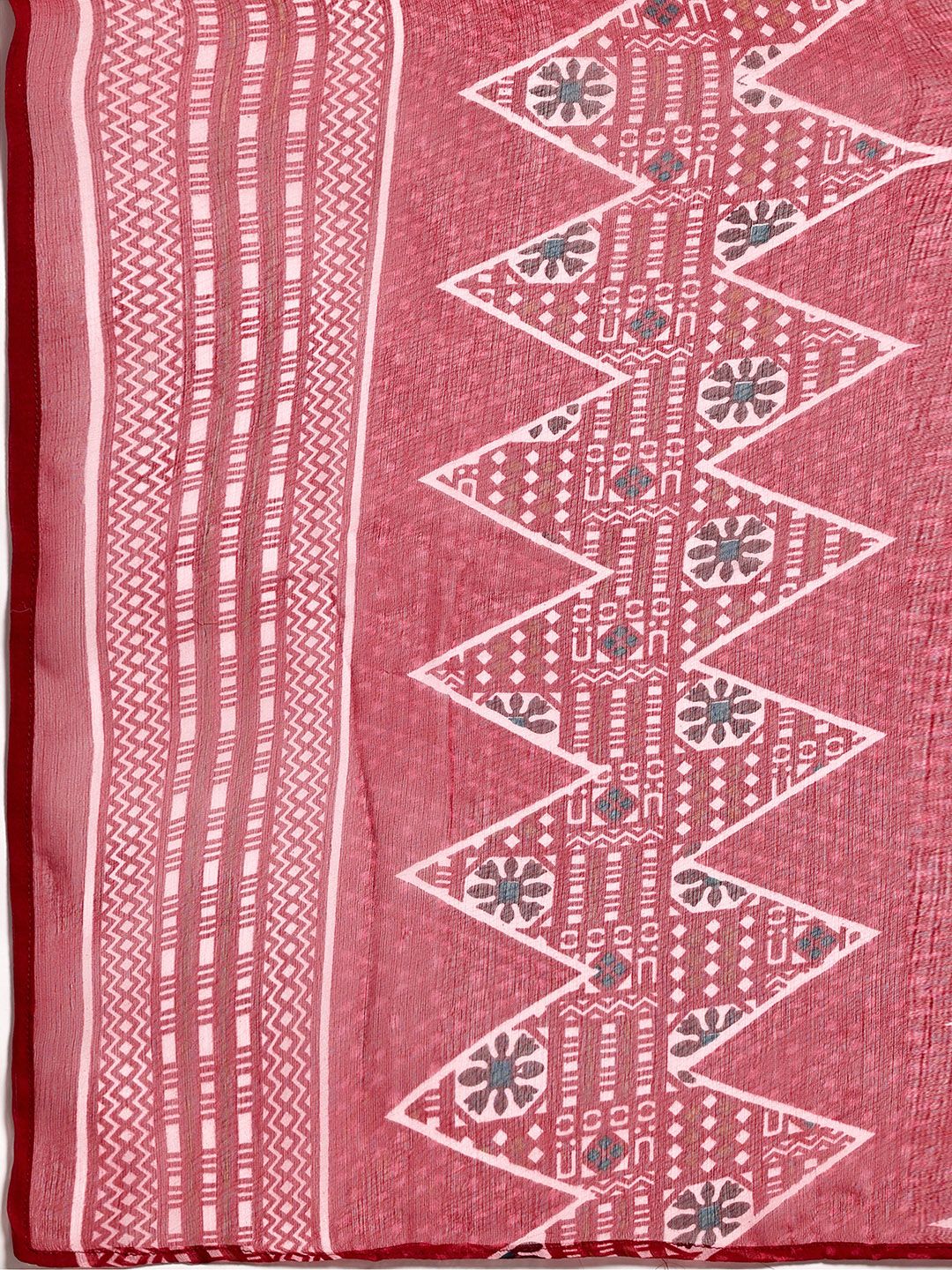 Empayar Bercetak Motif Etnik Libas Perlu Patti Kurta dengan Palazzos & Dengan Dupatta