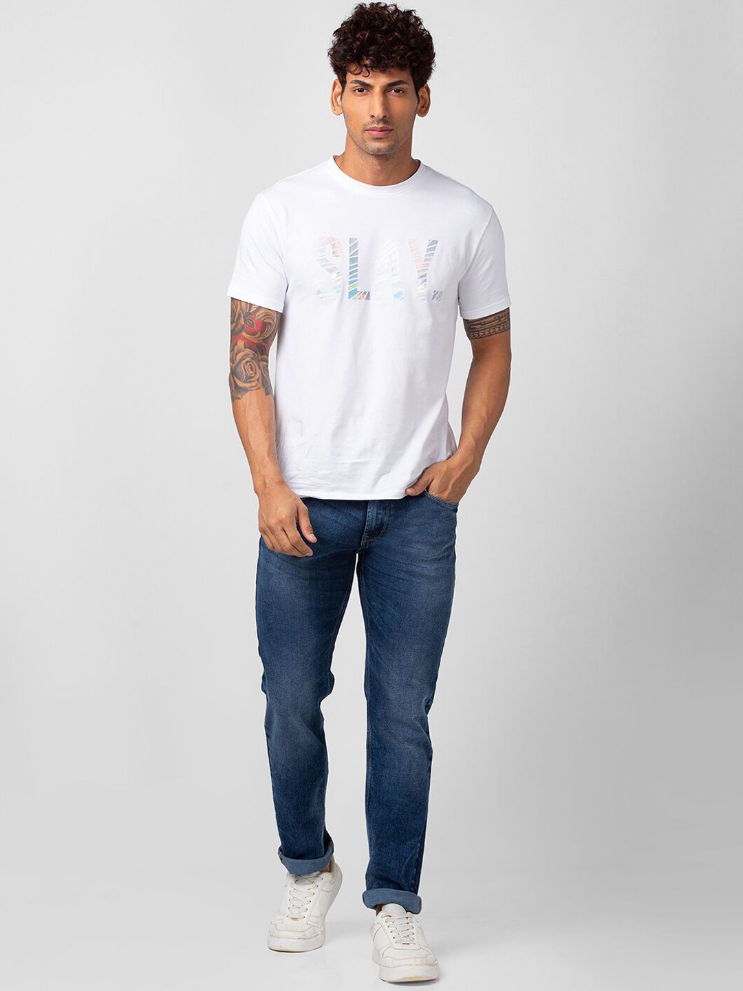 SPYKAR Men Relaxed Fit Light Fade Stretchable Cotton Jeans
