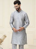 SOJANYA Lelaki Grey Solid Kurta Lurus