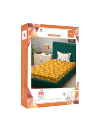 Myntra Elegant Homes Yellow Floral 300 TC Cadar Tempat Tidur Single dengan 1 Sarung Bantal