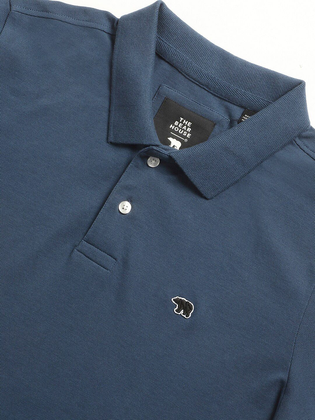 THE BEAR HOUSE Slim Fit Polo Collar Cotton T-shirt