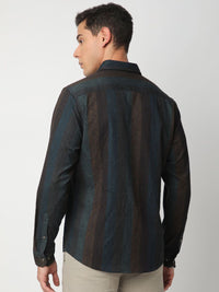 VASTRADO Men Classic Vertical Striped Slim Fit Casual Shirt
