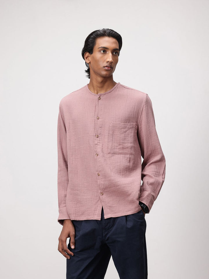 ether Zen Pure Cotton Crinkled Relaxed Shirt